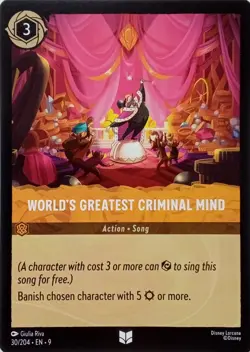 30/204 WORLD'S GREATEST CRIMINAL MIND EN9 UNCOMMON DISNEY LORCANA CARD - Image 1