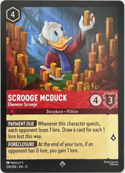 124/204 LORCANA SCROOGE MCDUCK EBENEZER WINTERSPELL - SET 11 - SUPER RARE NM - Image 1