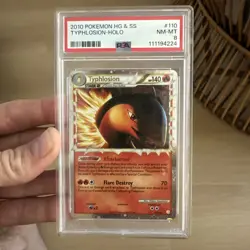 Typhlosion 110/123 PSA 8 Prime Heart Gold & Soul Silver Holo Pokemon TCG - Image 1