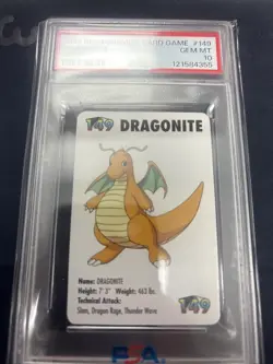 Dragonite #149 Pokemon Trading Card Game Mini KFC 1998 Nintendo PSA 10 G25903 - Image 1