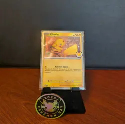 Pokemon TCG Pikachu #51/162 Pokemon Day 2026 Stamped Promo With Coin Near Mint - Image 1