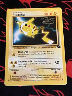 Pokemon Pikachu #4 Black Star Promo Pokemon the First Movie - Image 3