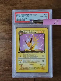 2000 Pokemon Rocket DARK JOLTEON 1st Edition 38/82 PSA 8 NM-MT - Image 1