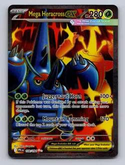 MEGA HERACROSS EX 108/094 ULTRA RARE PHANTASMAL FLAMES POKEMON NM - Image 1