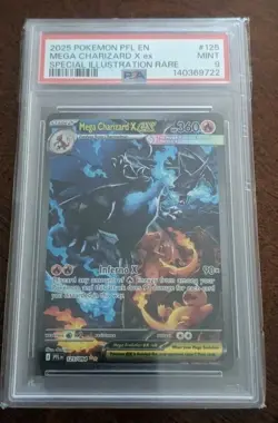 PSA 9 Pokemon Mega Charizard X ex Special Illustration Rare Holo 125/094 2025 - Image 1