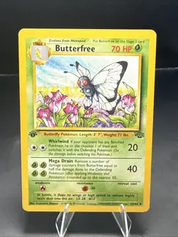 Pokemon Butterfree Uncommon 1st Edition 1999 Jungle 33/64 LP A - Image 2