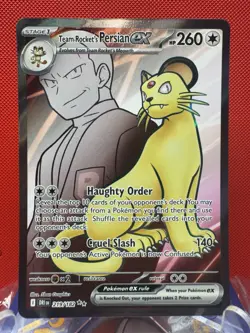 Team Rockets Persian EX 219/182 Ultra Rare Holo TCG Card Destined Rivals NM - Image 1