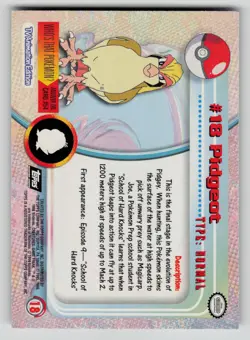 Pidgeot #18 Topps Trading Cards Series 1 Pokemon LP - Image 2