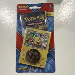 Pokemon BREAKpoint Booster Pack Pikachu Promo Card & Coin English 2016 swirl - Image 1