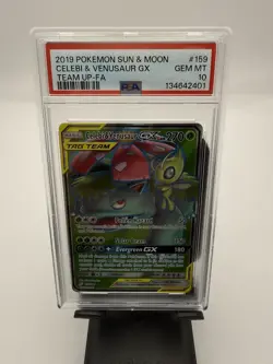 PSA 10 Celebi & Venusaur GX 159/181 Full Art Team Up Pokemon Card GEM MINT - Image 1