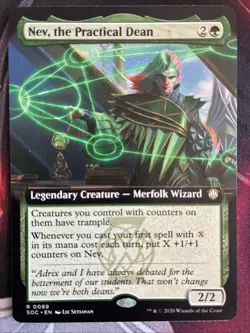 Nev, the Practical Dean (Extended Art) Rare MTG Secrets of Strixhaven Commander - Image 1