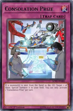 SOFU-EN081 CONSOLATION PRIZE RARE 1ST EDITION NEAR MINT YuGiOh TCG - Image 1