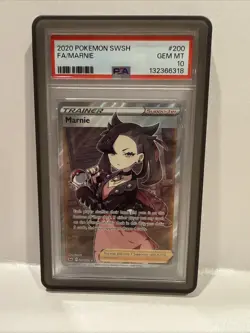 2020 POKEMON SWORD & SHIELD #200 FULL ART/MARNIE PSA 10 - Image 1
