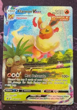 Pokemon: SWSH: Sword & Shield Promo Cards: Holofoil Flareon VMAX: LP Condition - Image 1