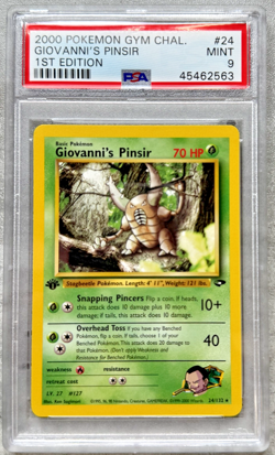 Pokemon Card 1st Edition Giovanni's Pinsir Rare PSA 9, Gym Chal. #24, WOTC 2000 - Image 1