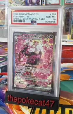 2026 POKEMON ASCENDED HEROES SPECIAL ILLUSTRATION RARE FEZANDIPITI EX PSA 10 - Image 1
