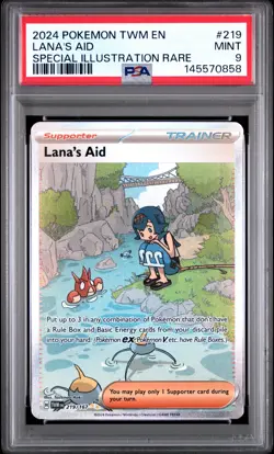 2024 Pokemon Twilight Masquerade Lana's Aid Special Illustration Rare #219 PSA 9 - Image 1