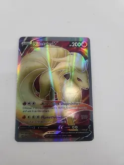 Pokemon Ninetales V 177/192 Swsh02: Rebel Clash Ultra Rare Full Art Holo 200 HP - Image 2