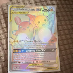 Pokemon Raichu & Alolan Raichu GX 241/236 SM-Unified Minds Secret Rare Holo TAG… - Image 1