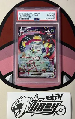 2022 POKEMON SWORD & SHIELD LOST ORIGIN #TG13 FULL ART/ORBEETLE VMAX PSA 10 - Image 1
