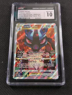 2023 Pokemon Lucario VStar SWSH291 CGC 10 Crown Zenith Black Star Promo - Image 1