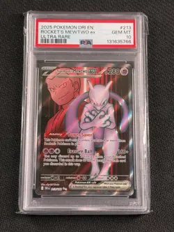 2025 POKEMON DRI EN-DESTINED RIVALS ULTRA RARE TEAM ROCKET'S MEWTWO EX PSA 10 - Image 1