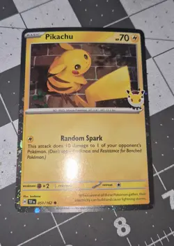 Pokemon TCG Pikachu 051/162 Pokemon Day Stamped Promo 30th Anniversary Holo - Image 1