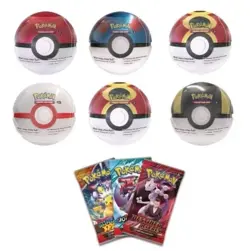 6 x Pokemon TCG Pokeball Tins - 18 Booster Packs Factory Sealed Costco - Image 2