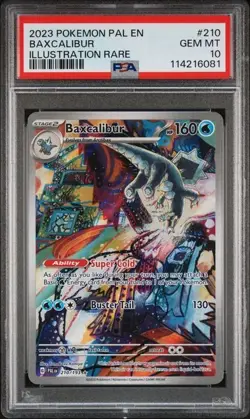 PSA 10 Baxcalibur Illustration Rare #210/193 Paldea Evolved Pokemon 2023 - Image 1