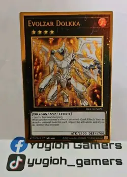 YUGIOH EVOLZAR DOLKKA X3 MGED 1ST EDITION GOLD LIGHT PLAYED - Image 1