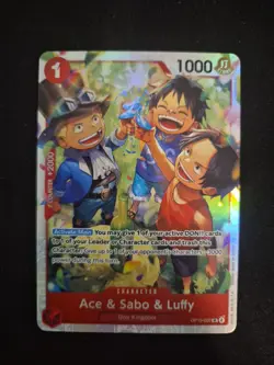 Ace & Sabo & Luffy - One Piece TCG OP13-007 Carrying On His Will SR Foil NM/M - Image 1