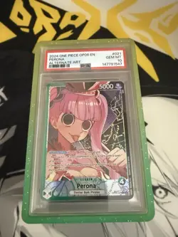 Namco 2024 One Piece Perona OP06-021 Wings of the Captain Foil Alt Art PSA 10 - Image 1