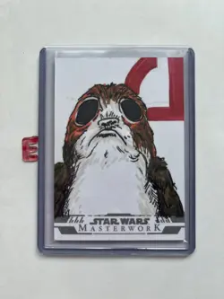 2024 Topps Star Wars Masterwork Porg 1/1 Sketch By Dan Curto - Image 1