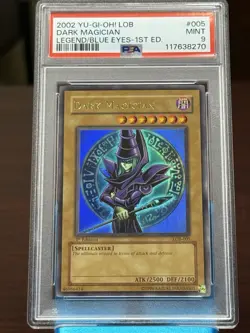 Yugioh LOB-005 Dark Magician 1st Edition PSA 9 2002 Vintage Original - New Cert - Image 1