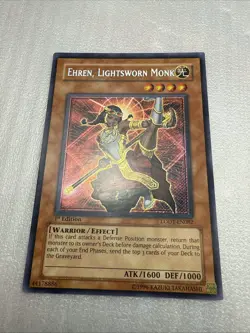Yugioh Ehren, Lightsworn Monk LODT-EN082 Secret Rare 1st Ed VLP (1) - Image 1