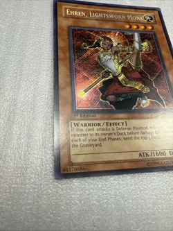 Yugioh Ehren, Lightsworn Monk LODT-EN082 Secret Rare 1st Ed VLP (1) - Image 2