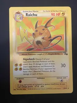 Pokemon TCG Raichu Non Holo 29/62 Fossil Unlimited LP - Image 1
