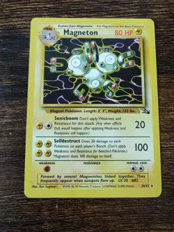 Pokemon Fossil Magneton 26/62 Non Holo Rare LP - Image 1