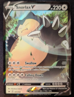 2020 Pokemon Snorlax V 141/202 Sword & Shield Holo Ultra Rare - Image 1