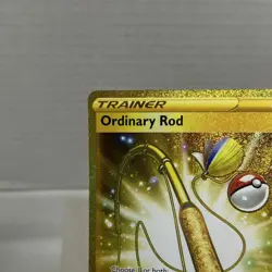 Pokemon Ordinary Rod Trainer Secret Rare Gold Holo 215/202 Sword & Shield - Image 2
