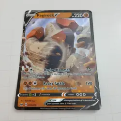 Pokemon TCG Regirock V Sword & Shield 104/202 Holo Ultra Rare - Image 1