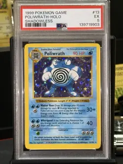 Wizards of the Coast Pokemon Poliwrath Base Set Shadowless Holo 013/102 English - Image 1