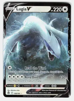 Lugia V 138/195 Holo V Rare Silver Tempest Pokemon Near Mint - Image 1