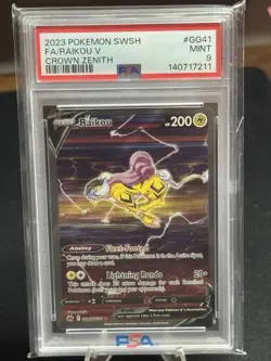 Pokemon Raikou V GG41/GG70 Crown Zenith Galarian Gallery Holo Ultra Rare PSA 9 - Image 1