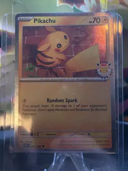 Pokemon Pikachu 51/162 Cosmo Holo Hyper Rare Swirl 2026 Pokemon Day 30th - Image 1