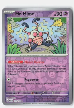 Mr. Mime Reverse Holo 122/165 Rare 151 Pokemon Near Mint - Image 1