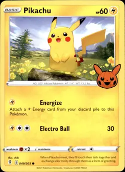 Pikachu 049/203 - Pokemon SWSH07: Evolving Skies - LP - Image 1