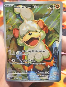 Pokemon Hisuian Growlithe Illustration Rare Full Art Holo 181/167 Sv06 - Image 1