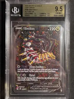 2022 Pokemon Sword and Shield Lost Origin #186 Giratina V UR ALT ART BGS 9.5 - Image 1