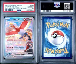 2025 POKEMON DRI EN DESTINED RIVALS #230 ETHAN'S HO-OH EX PSA 10 - Image 3
